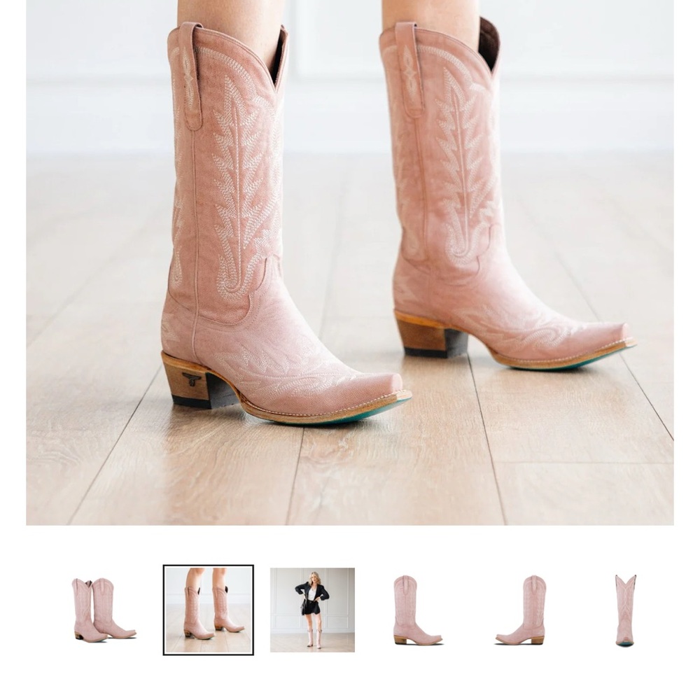 Lane Lexington Blush Pink Western Heeled Boots